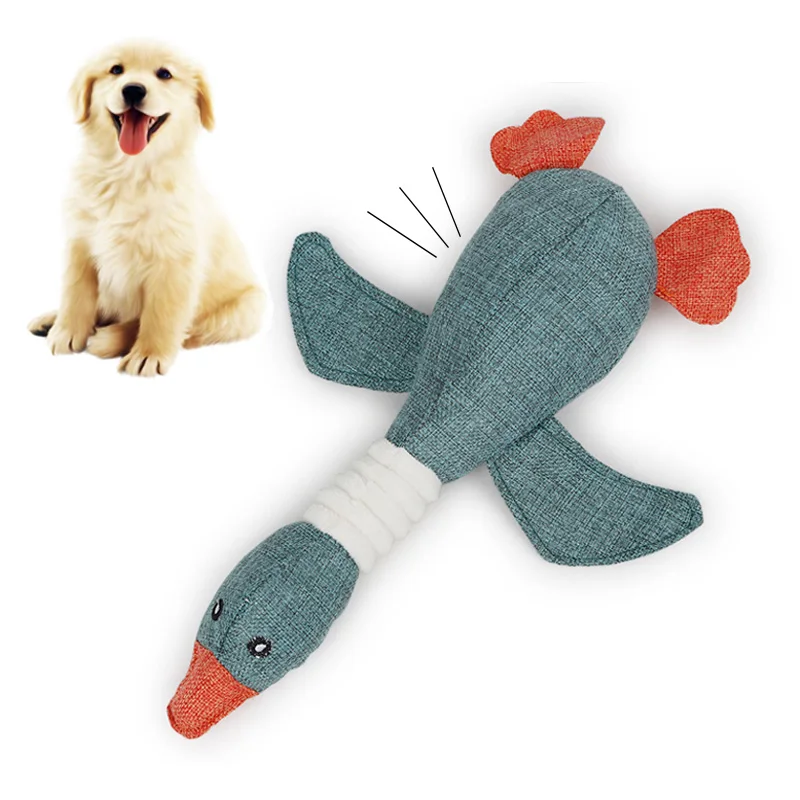 

Leewince Linen Squeak Chew Toys for Dogs Cat Puppy Pet Interative Screaming Durability Wild Golden Goose Sounding Funny Toys