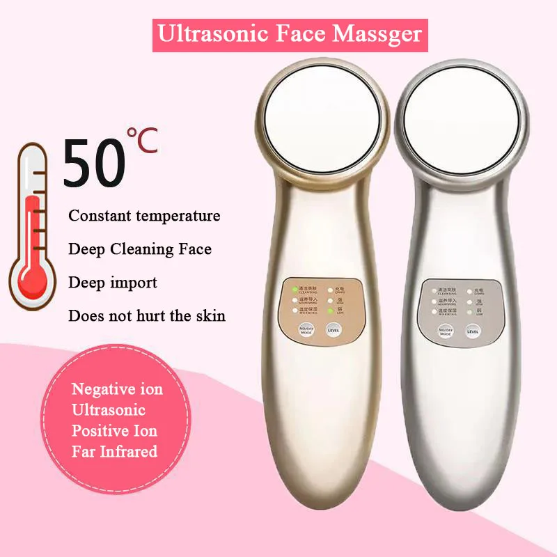 

Ultrasonic Facial Lifting Vibration Massager Negative Ion Firming Skin Care Skin Rejuvenation Beauty Machine Face Cleaning Tools