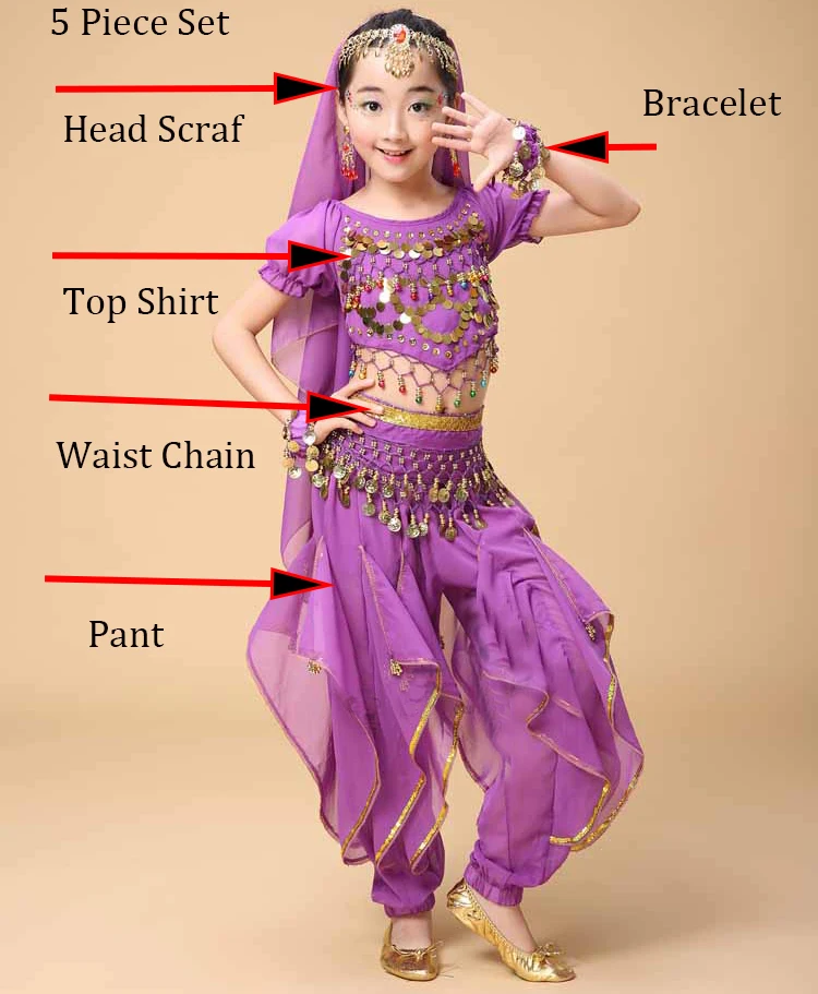 Новые детские танцевальные костюмы ручной работы для танца живота для девочек Болливуд индийская одежда для танца 8 цветов