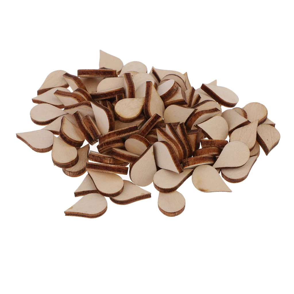 Wooden MDF Drop Shapes Craft Blank Wood Embellishment for Scrapbooking Wedding Party Baby Feet Christmas Decorations DIY