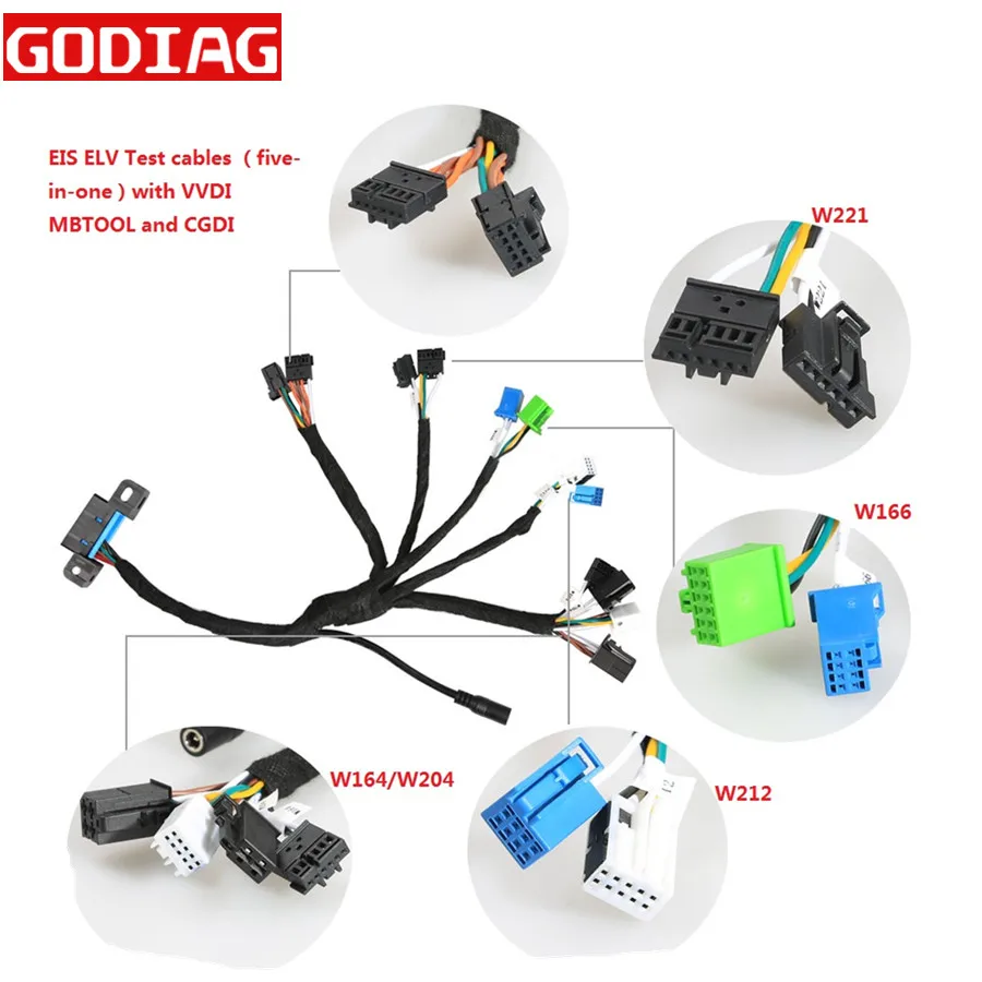 

EIS ELV Test Cables for Mercedes Works Together with VVDI MB BGA TOOL and CGDI Prog MB (5-in-1) for W204 W212 W221 W164 W166