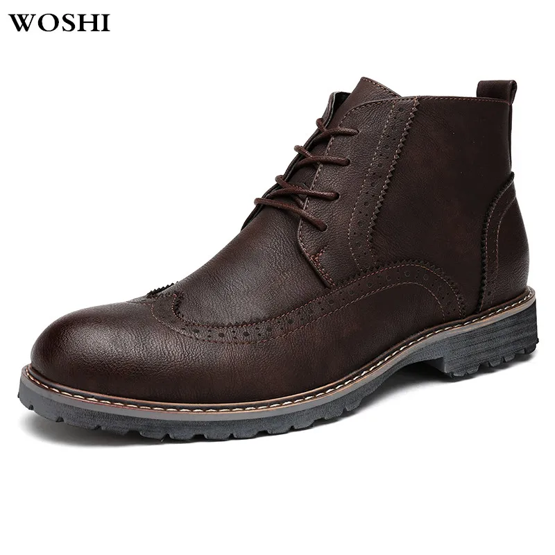 

Men Formal Shoes Leather Luxury Fashion Bullock high top Carving Men Dress Shoes Italian style Shoes Men Herren Schuhe Leder k4