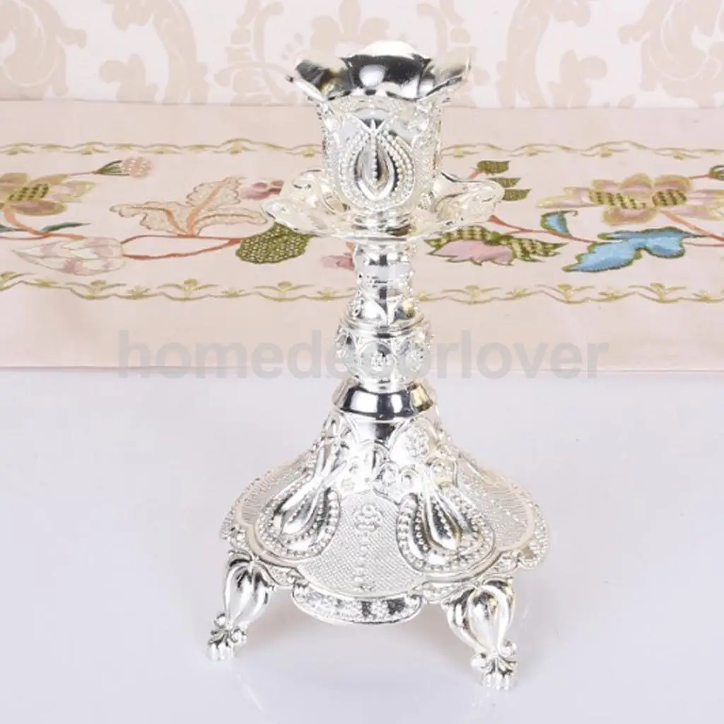 Antique Metal Vintage Tea Light Candle Holder Candlestick Wedding Home Church Table Dining Decoration Ornament	