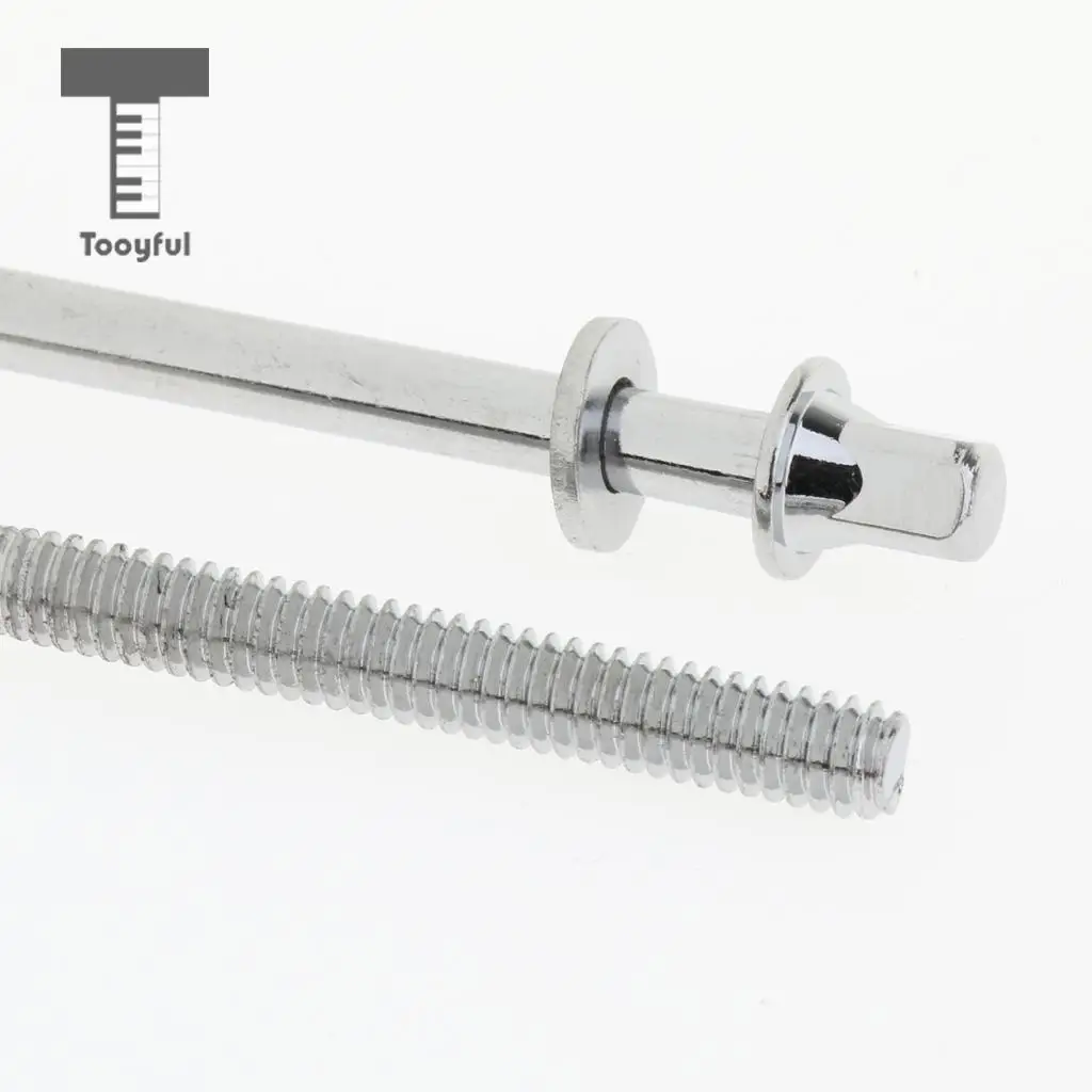2pcs Stainless Steel Drum Tension Rods with Drum Screws Tension Screws for Drum Parts