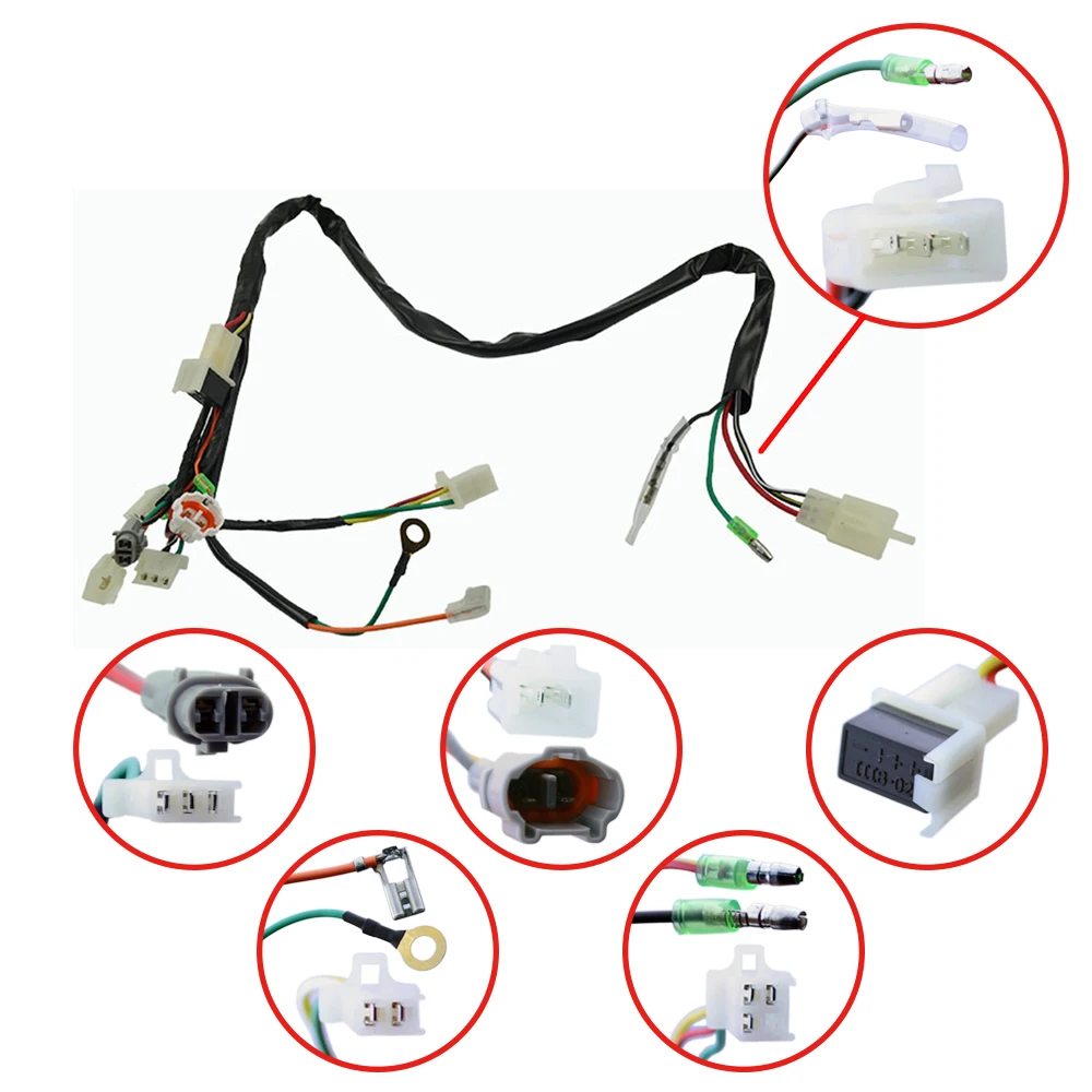 

Electrical Main Wiring Harness Wire Loom Plus Connectors for Yamaha PW50 PW 50 2-stroke 50cc