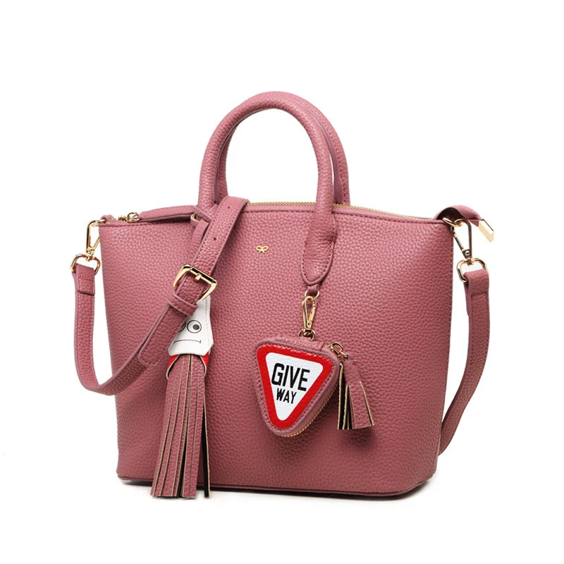 Litchi Stria Leather PU font b Handbag b font 2016 New Fashion Shoulder Bag Women Sweet