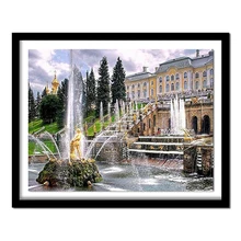 5D DIY diamond embroidery "Fountain Square" diamond painting Cross Stitch full drill Rhinestone home decoration