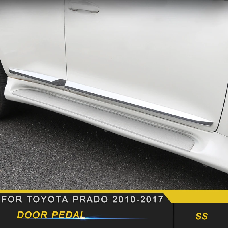 Для Toyota Prado 2010- автомобильный Стайлинг двери ворота боковая педаль порога крышка рамка отделка наклейка внешние аксессуары