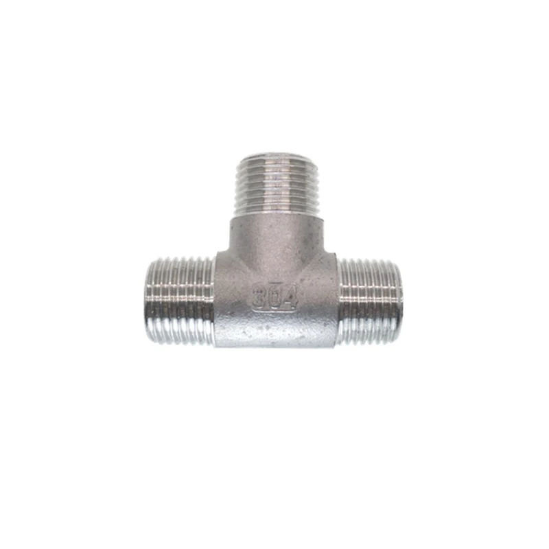 1/4" 3/8" 1/2" 3/4" 1" BSP Male Thread Tee Type 3 Way 304 Stainless Steel Pipe Fitting Adapter Coupler Connector