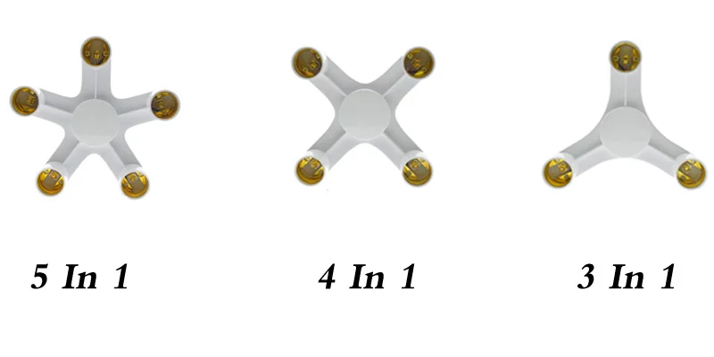 1-3/4/5 Держатели-преобразователи для ламп E27 для E27 База гнездо Splitter светодиодный свет лампы адаптер Держатели