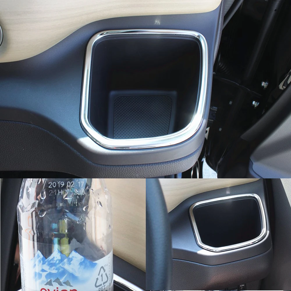 SUS304 Stainless Steel Drinking Cup Holder Ring Trim Accessories Car Styling Cover 2PCS for Honda freed GB5/6/7/8