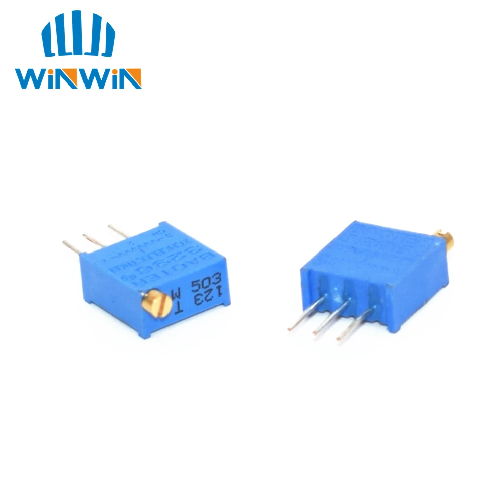 Trimmer Potentiometer 10pcs 3296W 3296 50 100 200 500 ohm 1K 2K 5K 10K 20K 50K 100K 200K 500K 1M ohm 103 100R 200R 500R Trimpot Trimmer Potentiometer adjustable resistor