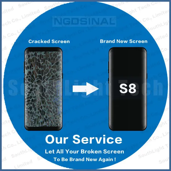 

Original Repair Service For Samsung Galaxy S8 LCD Screen G950 Touch Display Assembly With Frame Cracked Glass Digitizer Renew