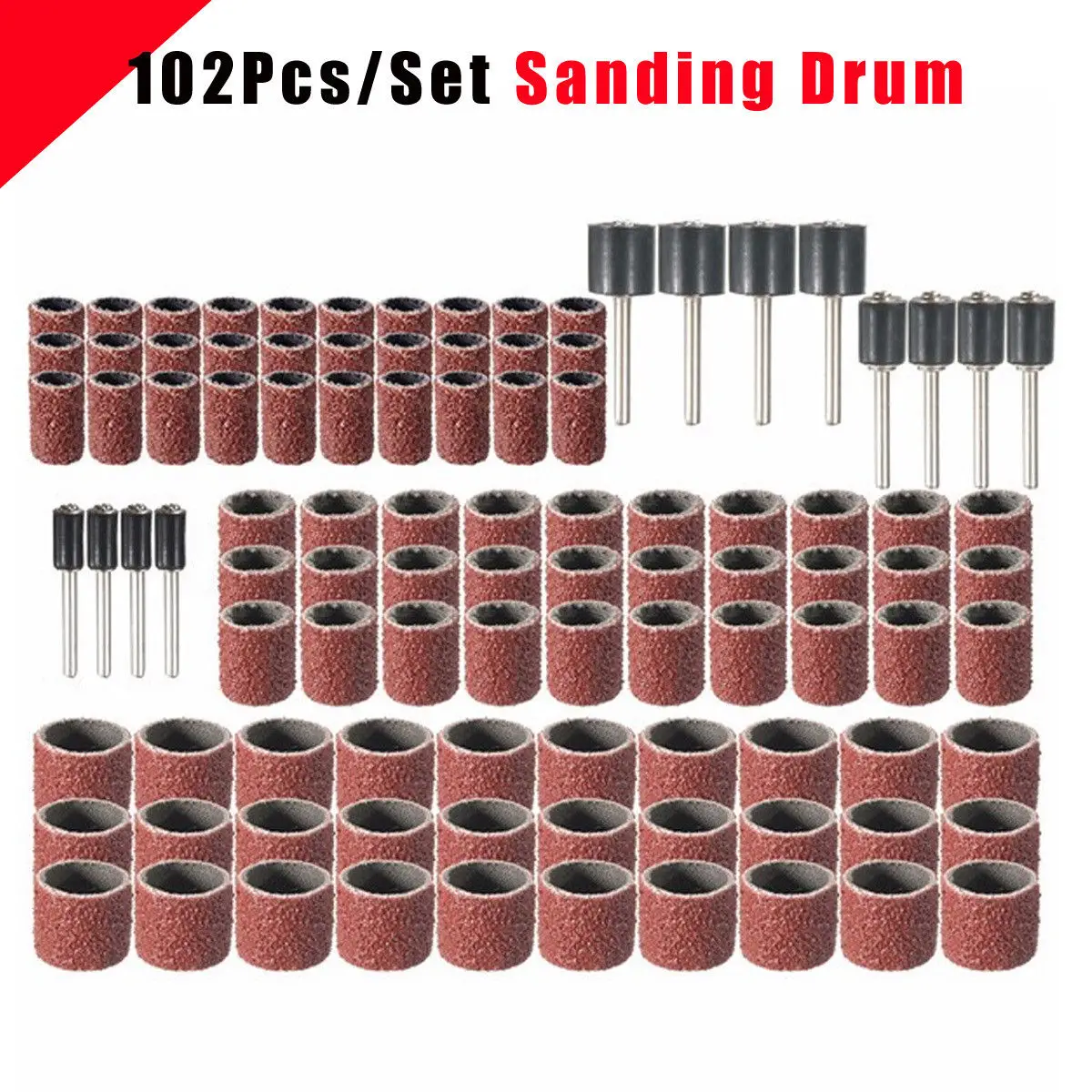 150 Grit Sand Bands Shank Rotary Tool Kit with 5Pcs Mandrels 50Pcs Sanding Drum 1//2 inch
