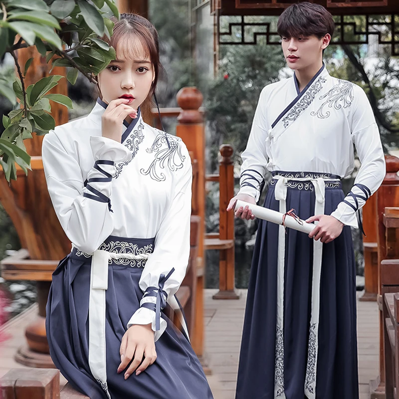 

Hanfu Chinese Costume Traditional Chinese Clothing For Women Chinese Dress Men Chinese Folk Dancer Stage Performance Wear DN2562