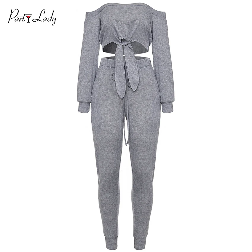 Party Lady 2018 Party Club Jumpsuits For Women Autumn Winter Solid Color Rompers Sexy Slash Neck Fashion Girls Jumpsuit -E