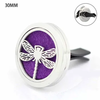 

2017 New 30mm Stainless Steel Insect Dragonfly Design with Vent Aromatherapy/Essential Oil Diffuser Perfume Locket Clip for Car