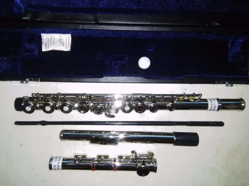 

Quality 17 e key trepanned dual flute musical instrument Open Copper-nickel body