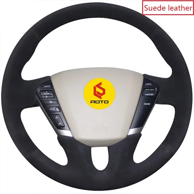 Ручная швейная Оплетка на руль для Nissan Teana 2008-2012 Murano 2009- volante кожаный чехол на руль - Название цвета: Suede leather