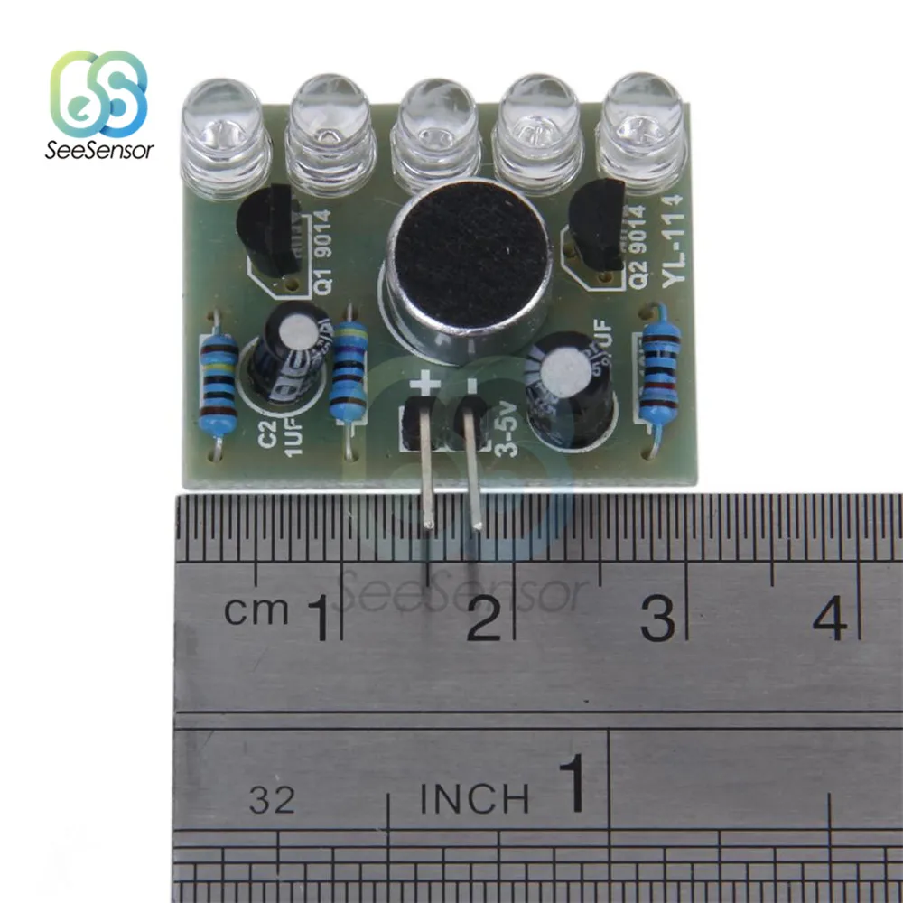 Светодиодный звук Сенсор Управление световая Мелодия 3 V-5,5 V светодиодный звук Управление зарядная Модульная плата электронный комплект производство Наборы