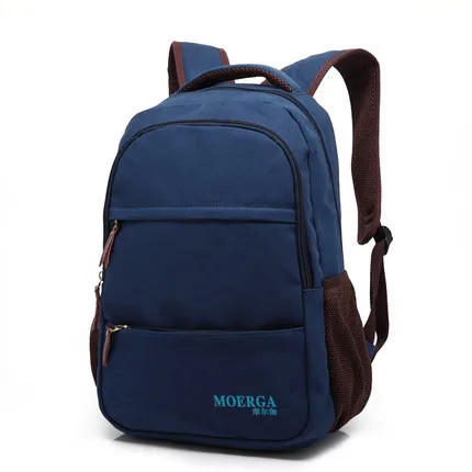 Винтажный стиль, несколько карманов на молнии, повседневные холщовые мужские рюкзаки для 1" ноутбука, сумка mochilas - Цвет: blue