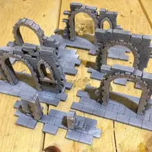 Новое поступление деревянный миниатюрный Готический стиль шесть руин дверь как изображение