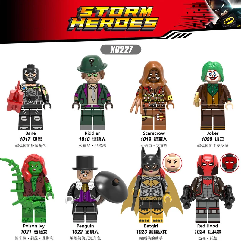 

Superhero Building Blocks Riddler Batgirl Red Hood Joker Action Figure Toy for Children Assembly Bricks Model Starforce Elites