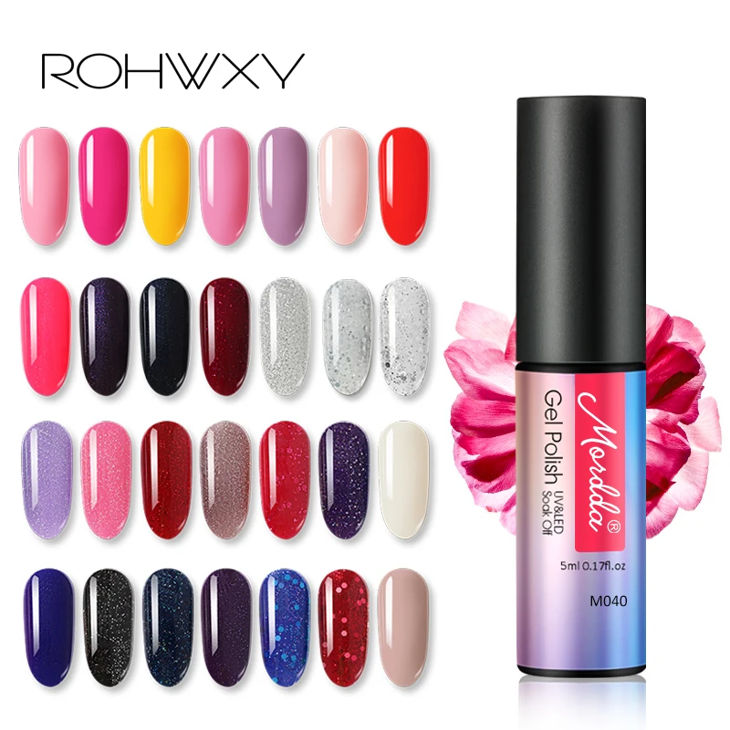 

ROHWXY 5ml Uv Gel Polish Glitter Nail Art Hybrid Nail Polygel Vernis Semi Permanent UV Gel Sequin Lucky Nail Polish Gel Varnish