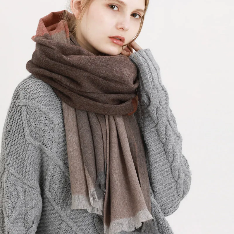 

2019 Winter Wool Cashmere Scarf Plaid Wool Scarf Stole Cashmere Pashmina Warm Shawls Long Blanket Winter Scarf Winter Wool Scarf