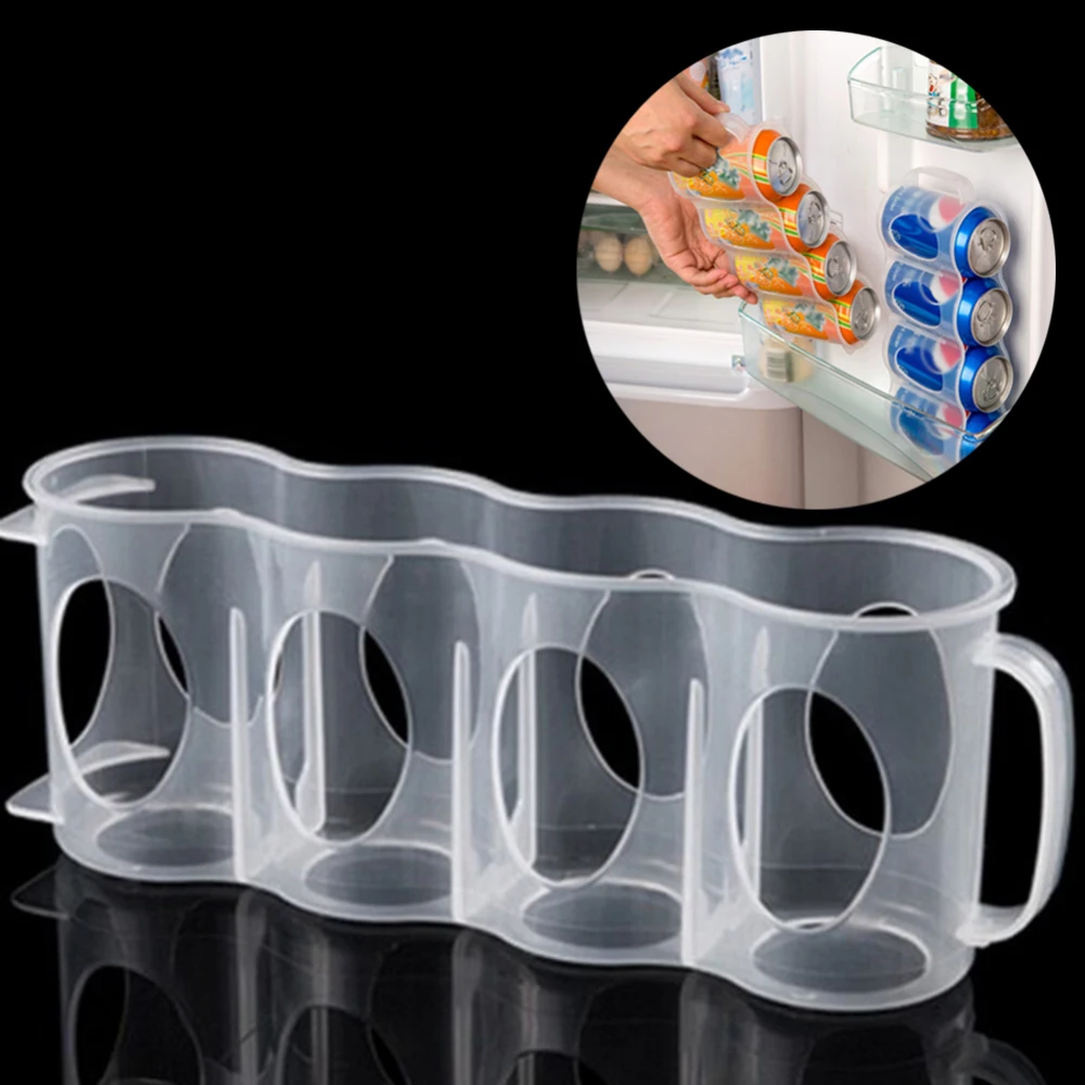 

Kitchen 2Pcs Beer Soda Can 4 Storage Box Fridge Drink Bottle Fridge Organizer