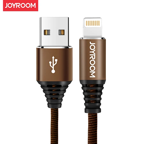 Joyroom Lightning USB кабель для передачи данных для iPhone 5 SE 6 7 7S 8 Plus X iPad Air нейлоновый зарядный кабель для Apple iPhone зарядный кабель - Цвет: coffee
