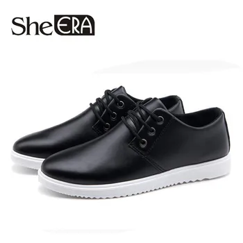 

She ERA New 2019 Men Casual Shoes Leather Summer Breathable High Luxury Brand Flat Shoes for Men DropShipping Zapatos De Hombre