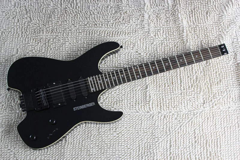 

Factory Black Headless Electric Guitar with Maple Neck,Black Hardware,Double Rock,SSH Pickups,24 Frets,Can be Changed