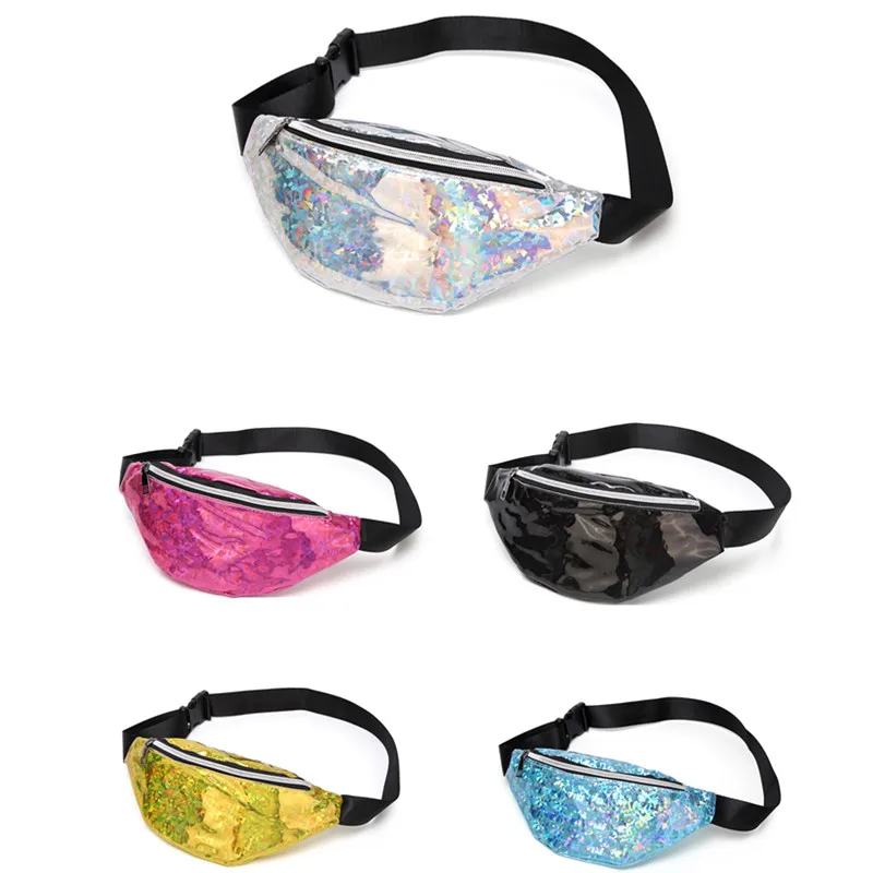 

LXFZQ fanny pack women female bag holographic waist bags women's bags waist pack laser pochete feminina belt bag zone female