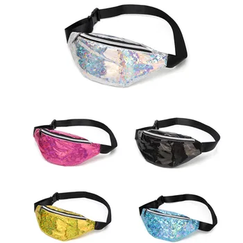 

LXFZQ fanny pack women female bag holographic waist bags women's bags waist pack laser pochete feminina belt bag zone female