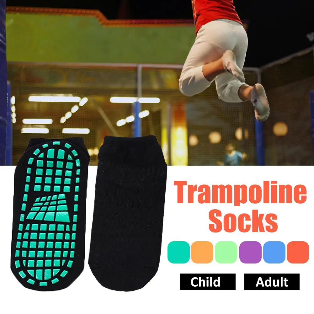 Детские противоскользящие носки из полиэстера и хлопка, носки с батутом, удобная одежда для взрослых, нескользящие спортивные носки