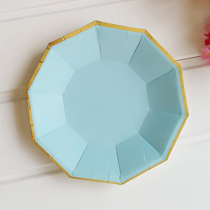8pcs Macaron Color Disposable Tableware Paper Plates Cup Straw DIY Birthday Baby Shower Girl Wedding Hen Party Supplies SAD8 (4)