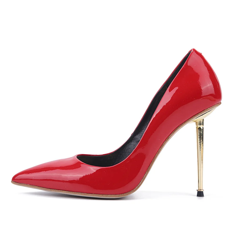 

Popular new fashion red patent leather stiletto single shoes tide sexy nightclub pointed shallow mouth OL women's shoes