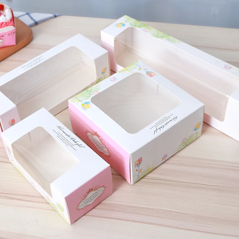 500 шт. бумажная коробка для упаковки тортов с окошком|box with window|box cakebox box |
