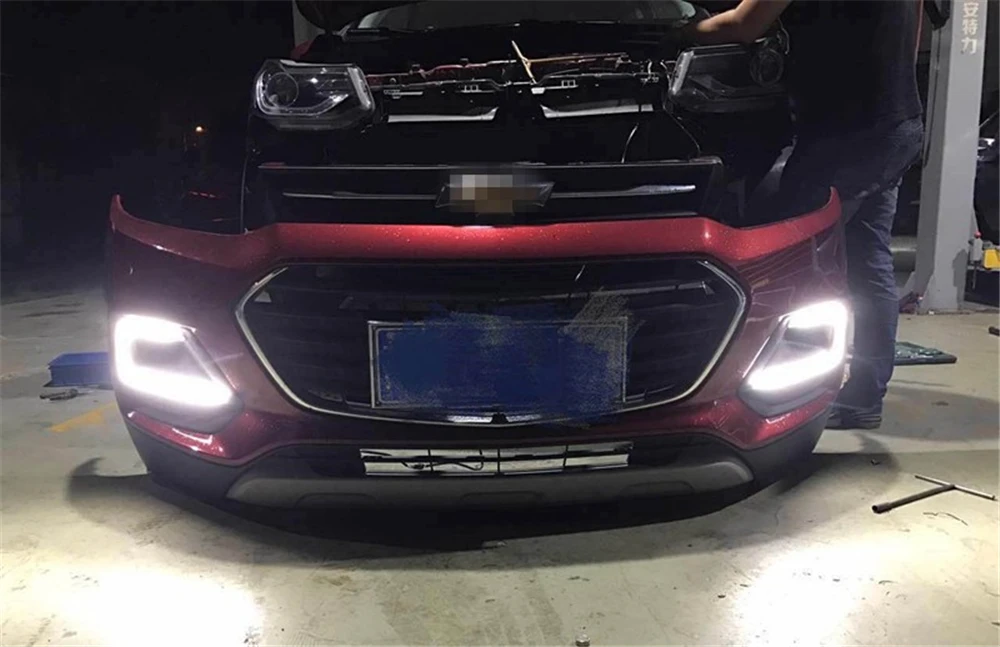 Автомобильный мигающий светодиодный фонарь 2 шт. Для Chevrolet Trax с поворотным сигналом водонепроницаемый DRL светодиодный фонарь дневного света