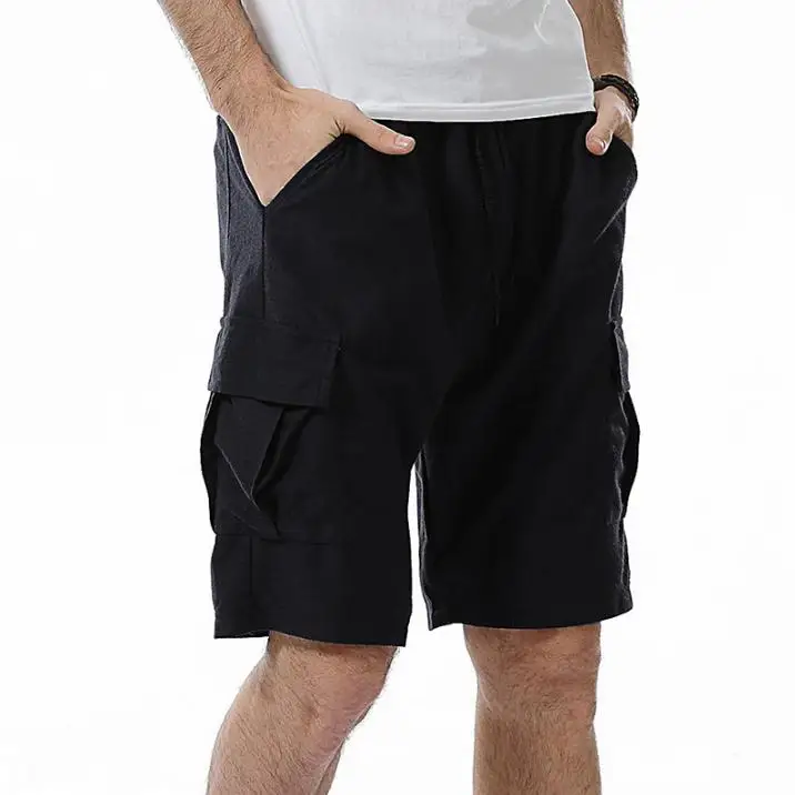 NEW 2019 Summer men's multi-pocket overalls casual elastic waist loose shorts thin bermudas masculina short homme NEW 2019 Summer men's multi-pocket overalls casual elastic waist loose shorts thin bermudas masculina short homme
