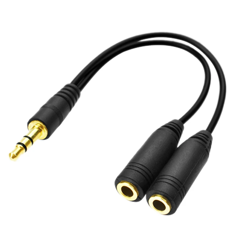 

Dual Audio Line Headset 3.5 mm Jack Earphone Splitter One In Two Couples Lovers Adapter for IPhone Table Portable Media Player
