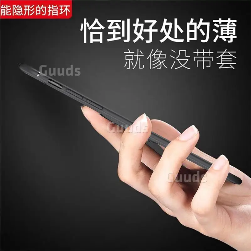 Auto Focus Invisible Ring Holder Soft Phone Case for iPhone X(5.8 inch) - Black