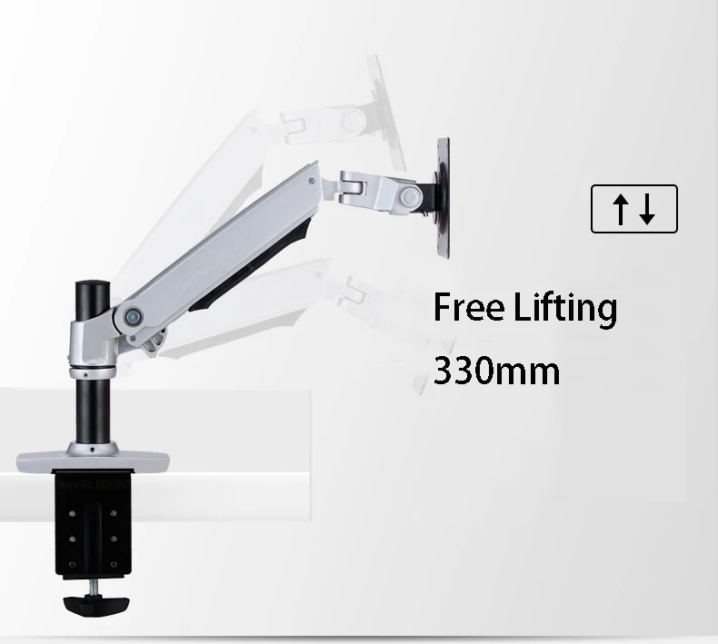 Настольный держатель для монитора с полным движением 17-32 дюймов+ 10-17 дюймов поддержка ноутбука механическая пружина с двойным рычагом Макс. Загрузка 10 кг каждый
