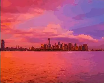 We130233 New york city pink sunset