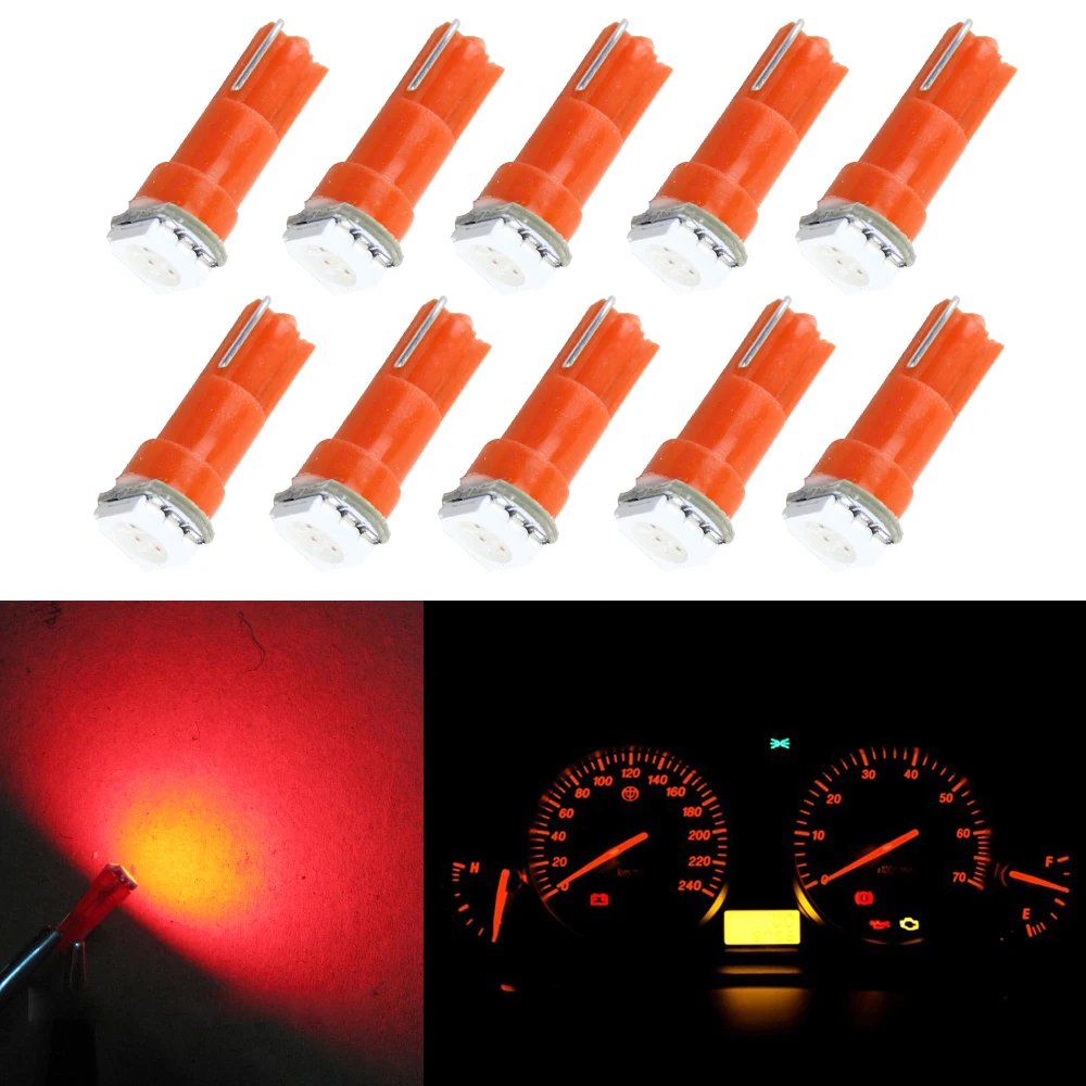 10 шт. Белый T5 5050 SMD СВЕТОДИОДНЫЙ Автомобильный светильник s лампа 17 18 27 37 58 70 73 74 79 85