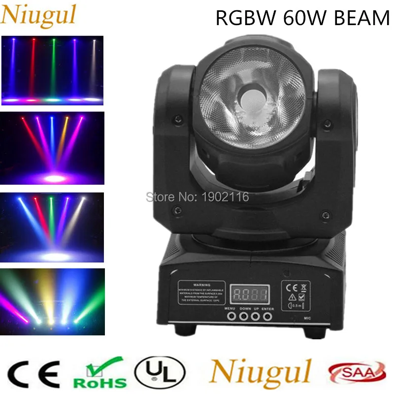 Niugul Super Bright 60W LED RGBW 4IN1 Beam Moving Head Light LED DJ Spot Light DMX12 Control LED Beam Lights Wash Beam Effect Niugul Super Bright 60W LED RGBW 4IN1 Beam Moving Head Light LED DJ Spot Light DMX12 Control LED Beam Lights Wash Beam Effect