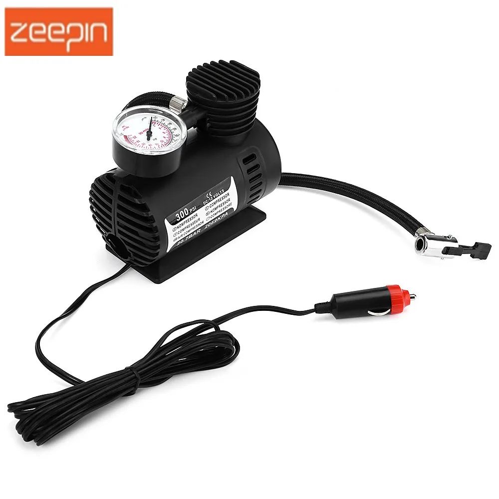 12V 300PSI Portable Mini Car Tire Inflator Pointer Table Display Air Compressor Pump for Motorcycle Bicycle with 3 Nozzles | Автомобили и
