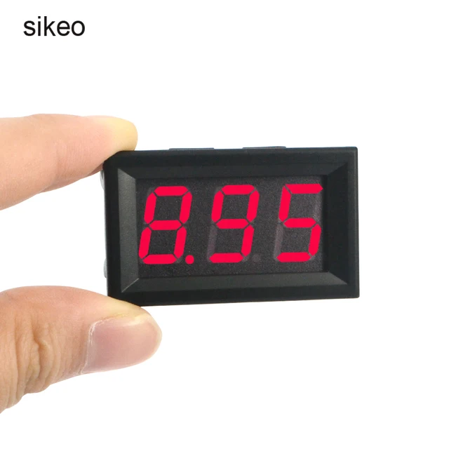 Sikeo Voltage Panel Meter Tester LED Panel Digital Voltmeter with Two-wire Electrical Instruments DC4.5-30V for Car Motorcycle
