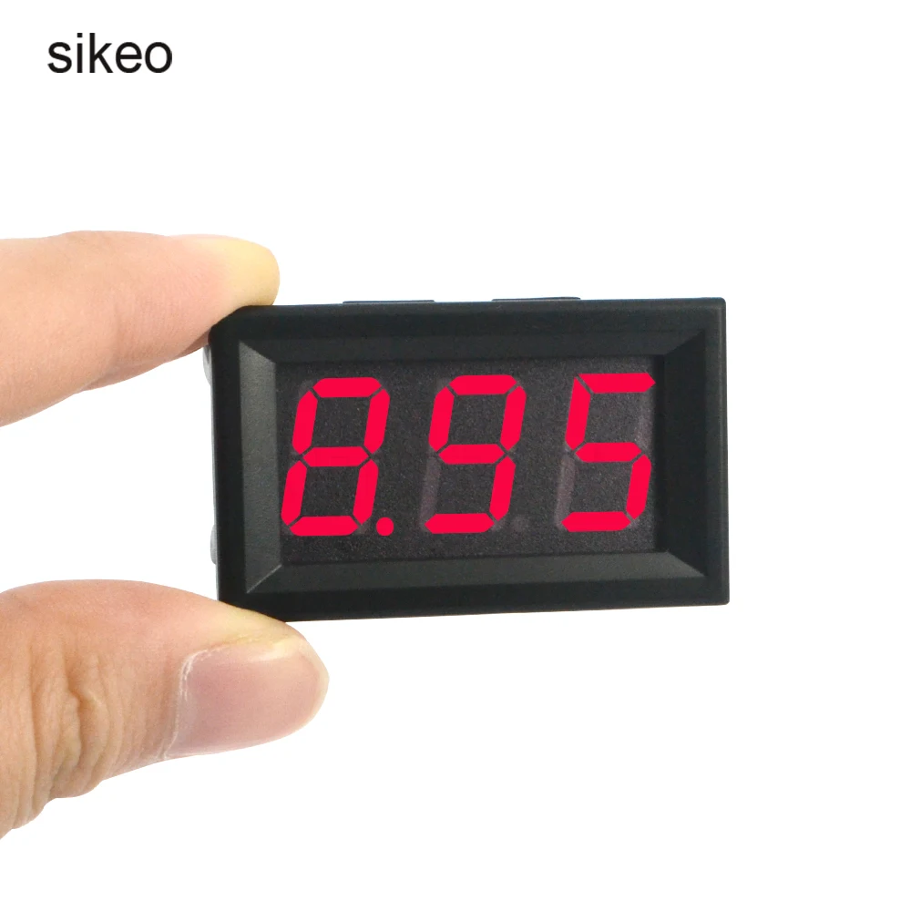 Цифровой мини-вольтметр Sikeo со светодиодной подсветкой и красной панелью